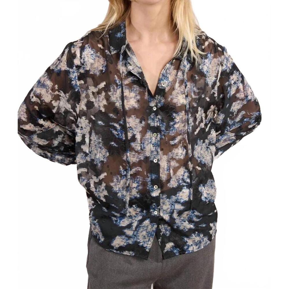 NEW MOLLY BRACKEN long-sleeved woven shirt in black adelaide